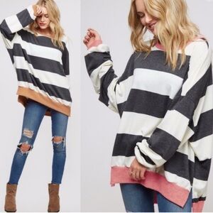 Fantastic Fawn Colorblock Striped Sweater